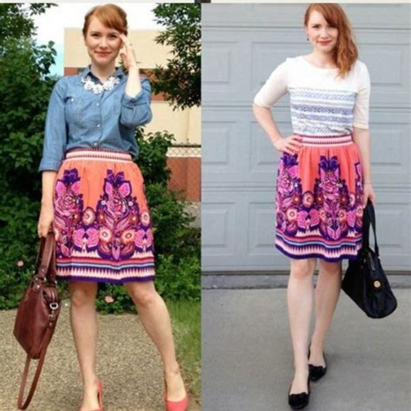 Anthropologie Edme & Esyllte 100% silk skirt - Picture 2 of 6